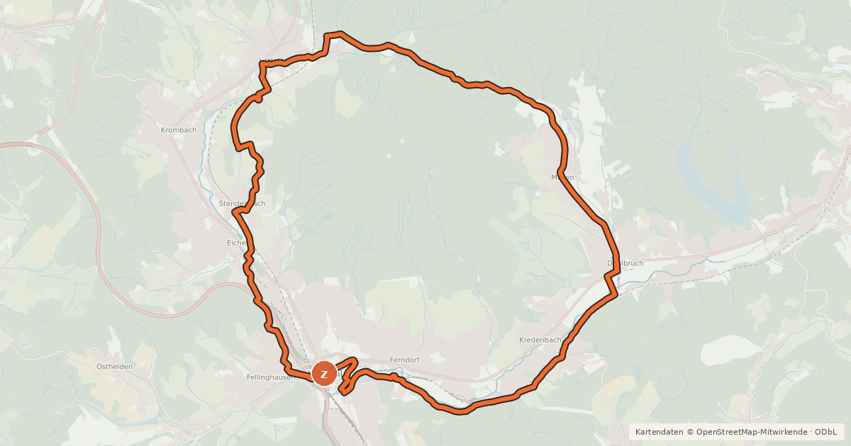 Kartenübersicht der Radroute SI 25