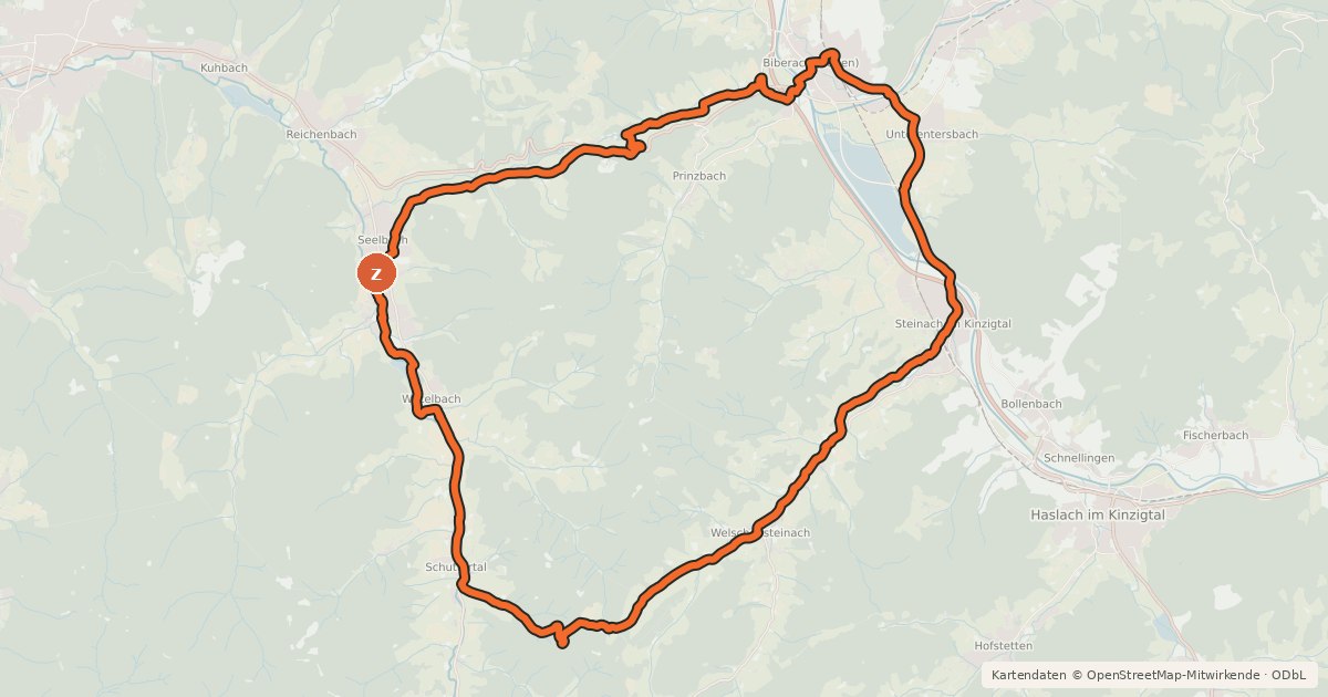 Kartenübersicht der Radroute SilbererzTour