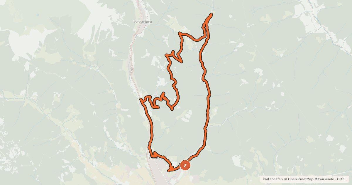 Kartenübersicht der Radroute Silbersberg