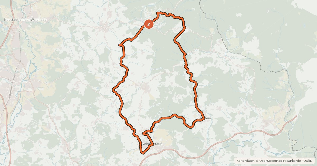 Kartenübersicht der Radroute Simultankirchen-Radweg Route 9
