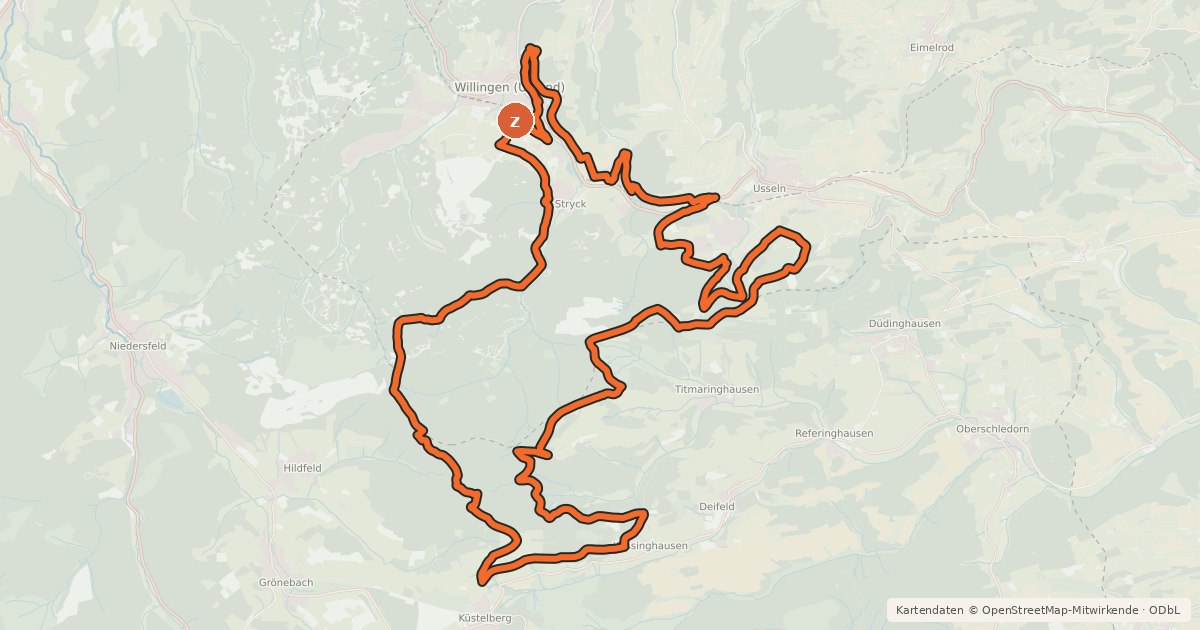 Kartenübersicht der Radroute Skisportstätten-Tour