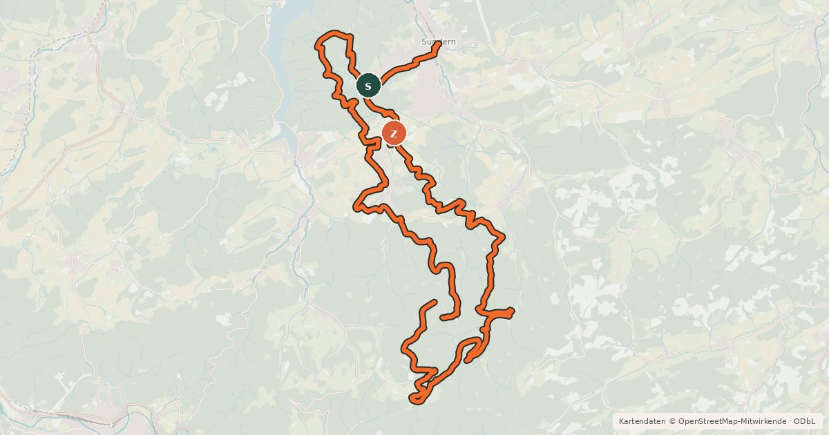 Kartenübersicht der Radroute SKS-Bike-Trail Sundern