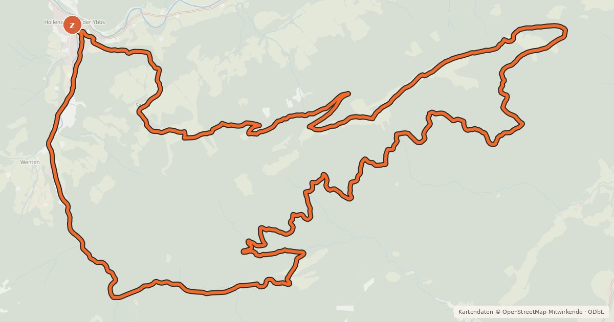 Kartenübersicht der Radroute Sonnbrand-Almtour Hollenstein