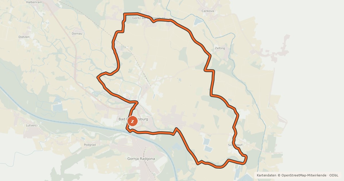 Kartenübersicht der Radroute Sonnenaufgangs-Tour