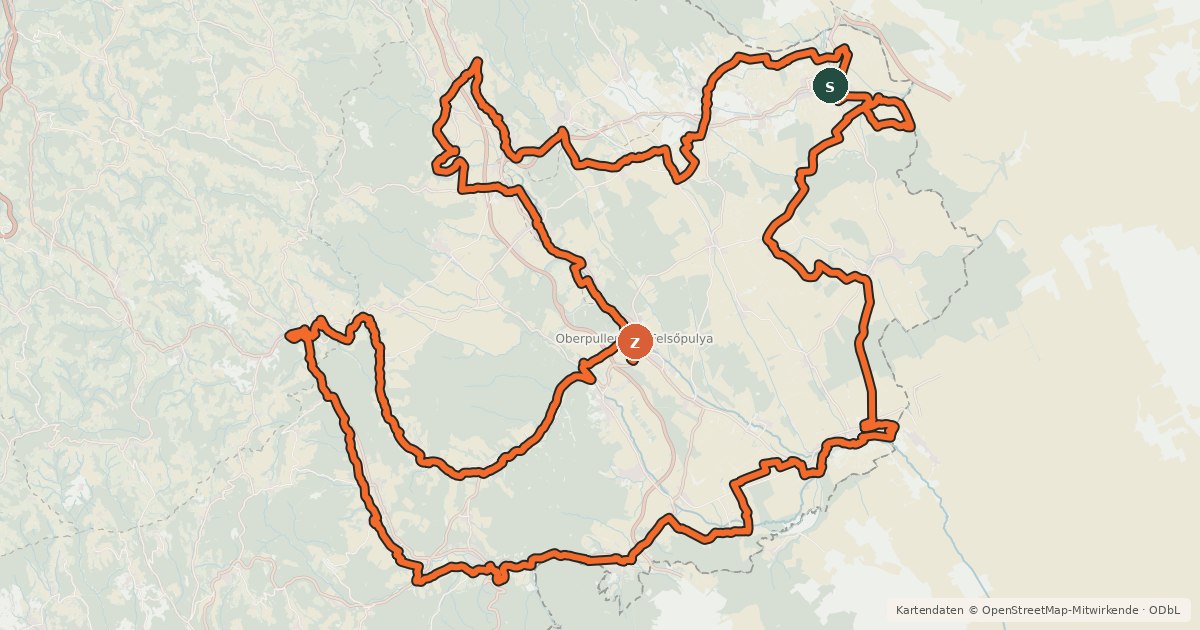 Kartenübersicht der Radroute Sonnenland Tour