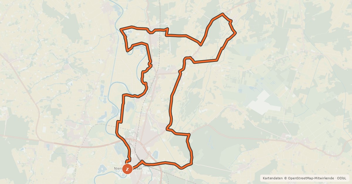 Kartenübersicht der Radroute Spargel-Tour