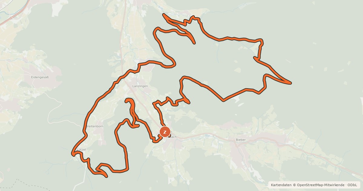 Kartenübersicht der Radroute Spessart Biken (1) - Roßbacher Täler-Tour