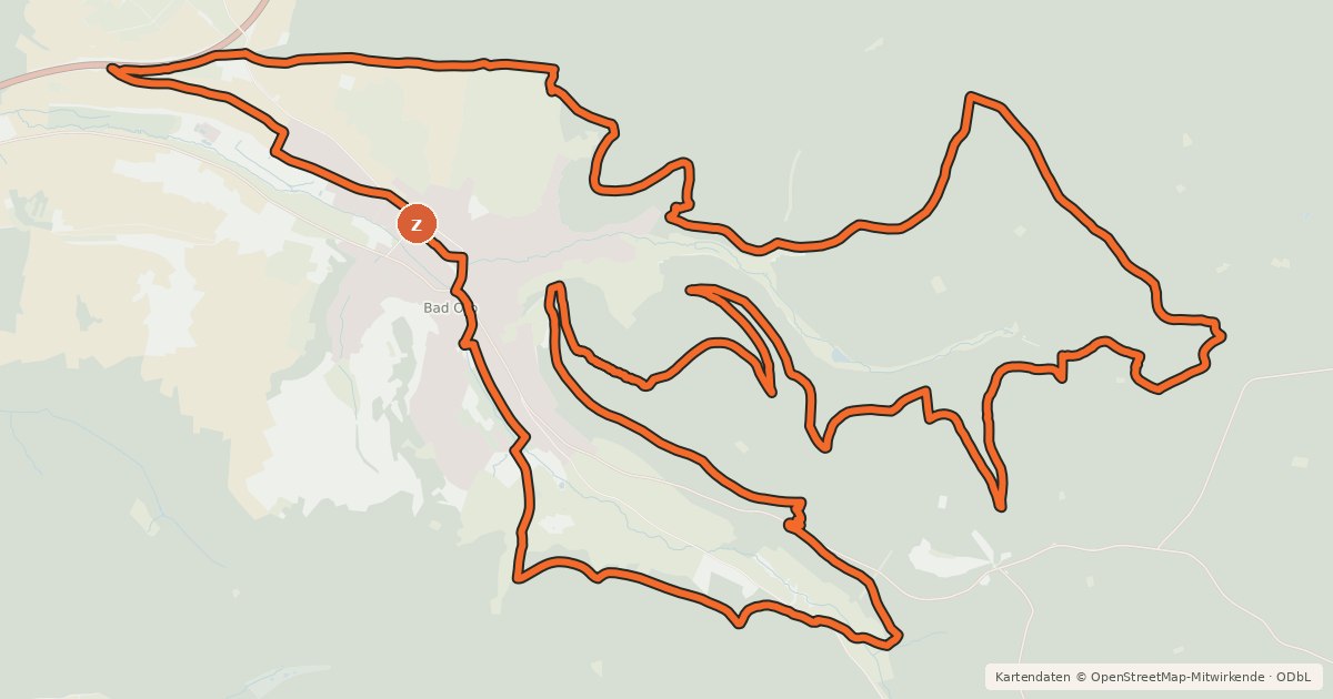 Kartenübersicht der Radroute Spessart Biken (16) - Challenge kurz