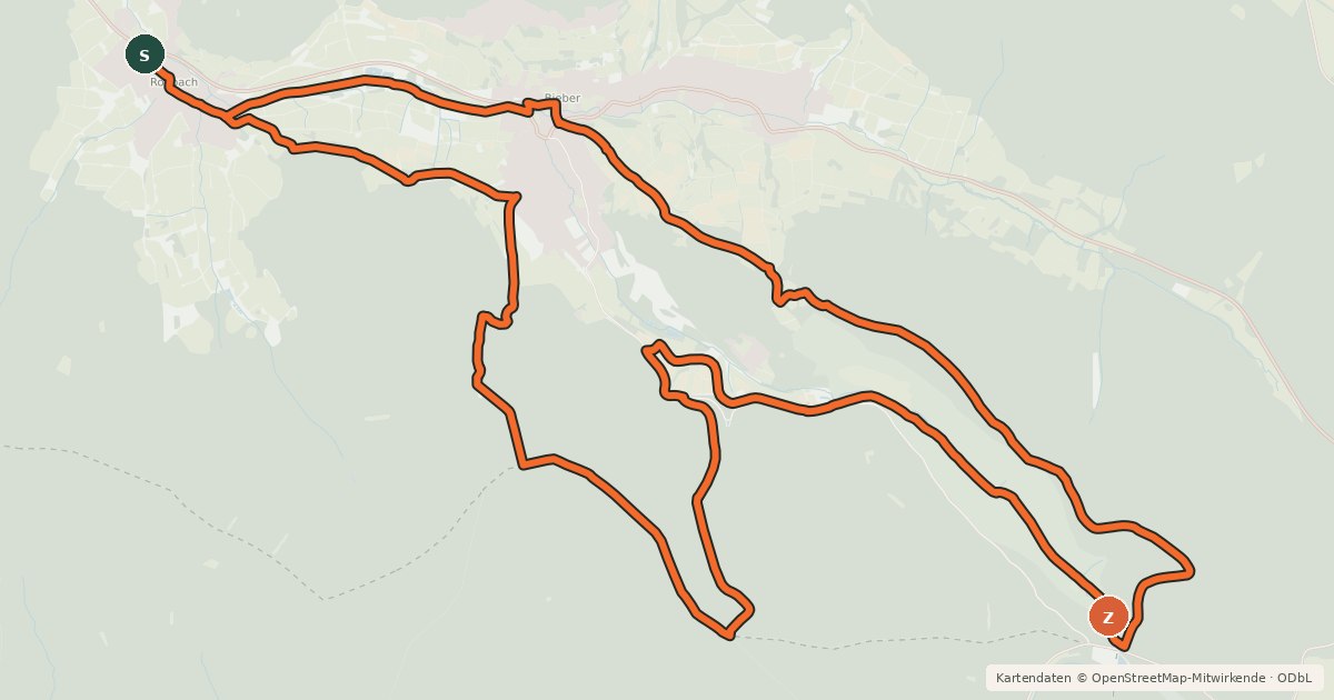 Kartenübersicht der Radroute Spessart Biken (2) - Wiesbütt-Schleife