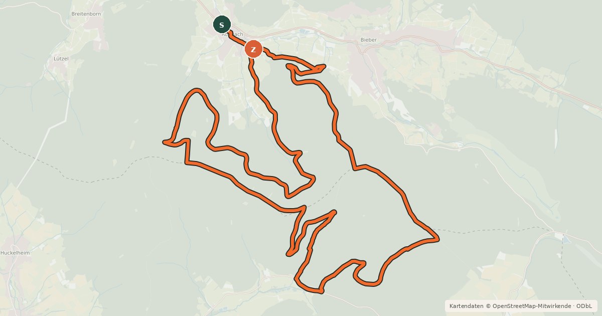 Kartenübersicht der Radroute Spessart Biken (3) - Ralfs Runde