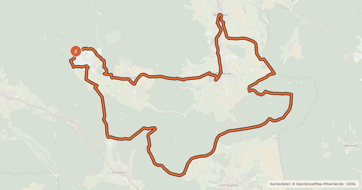 Kartenübersicht der Radroute Spessart Biken (4) - Jossataler Höhentour