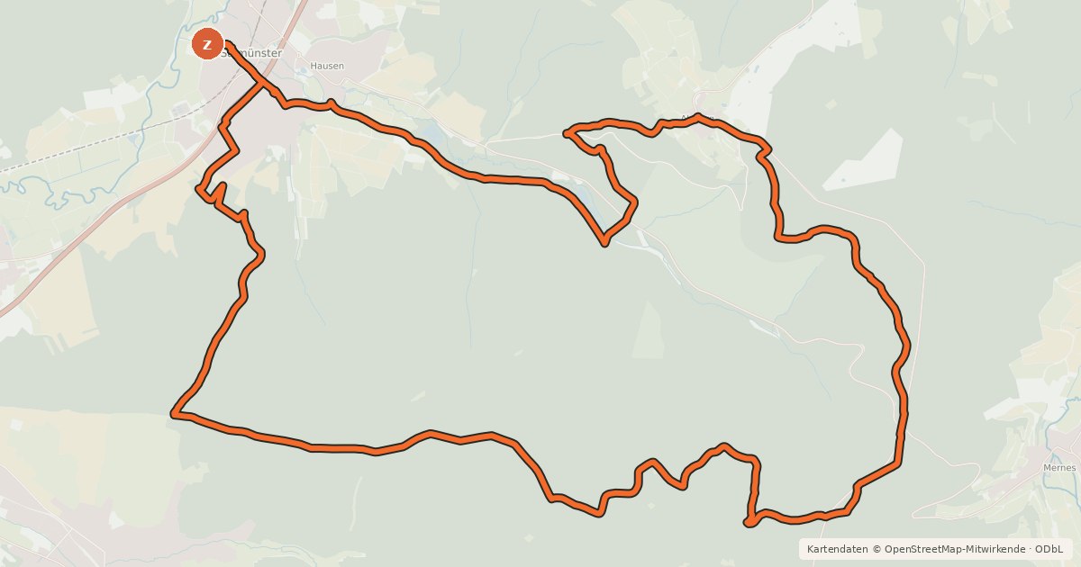 Kartenübersicht der Radroute Spessart Biken (9) - Alsberger Blick