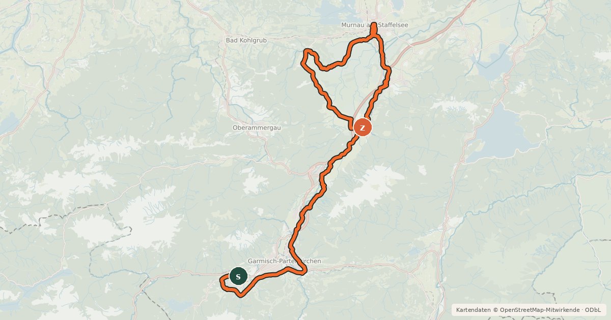 Kartenübersicht der Radroute Spitzenblicktour
