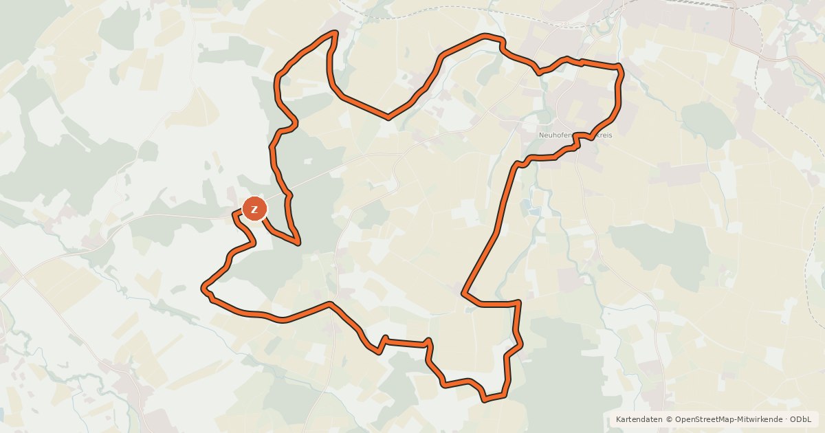 Kartenübersicht der Radroute Sport-Runde