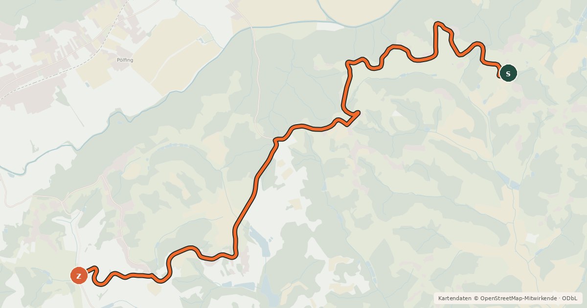 Kartenübersicht der Radroute St.Ulrich Radweg