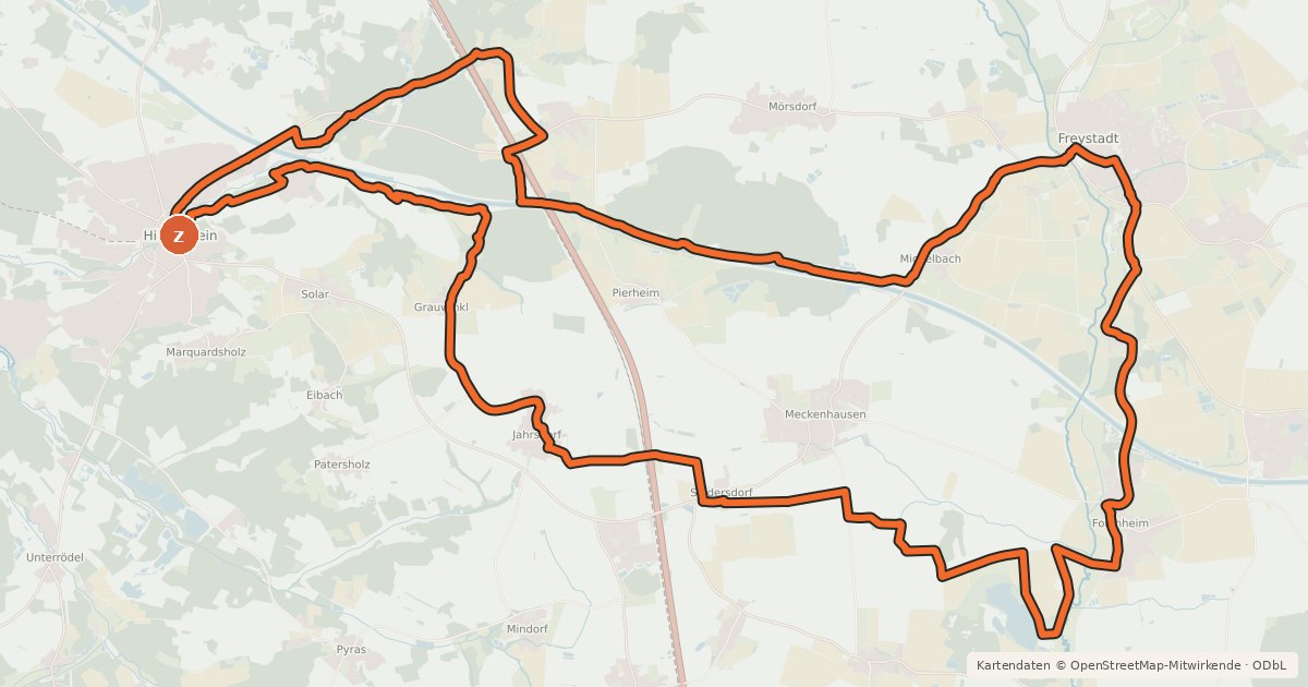 Kartenübersicht der Radroute Stadt Hilpoltstein 3