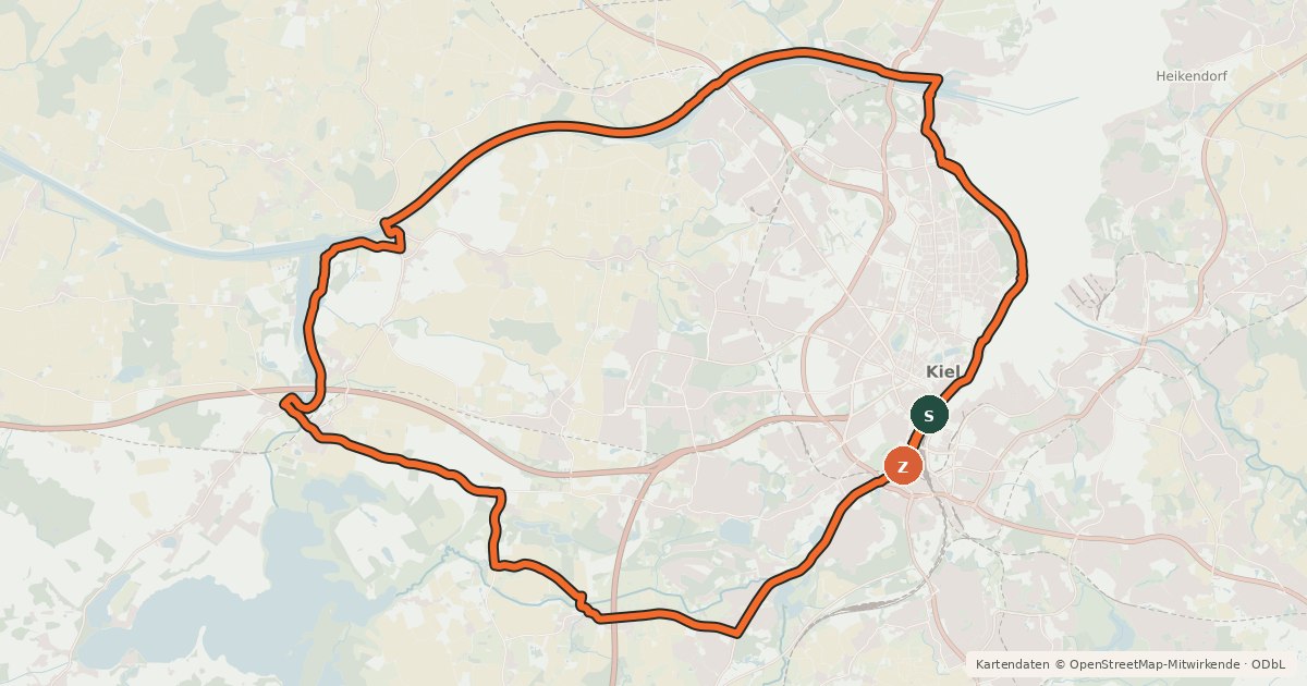 Kartenübersicht der Radroute Stadt-Land-Fluss-Tour