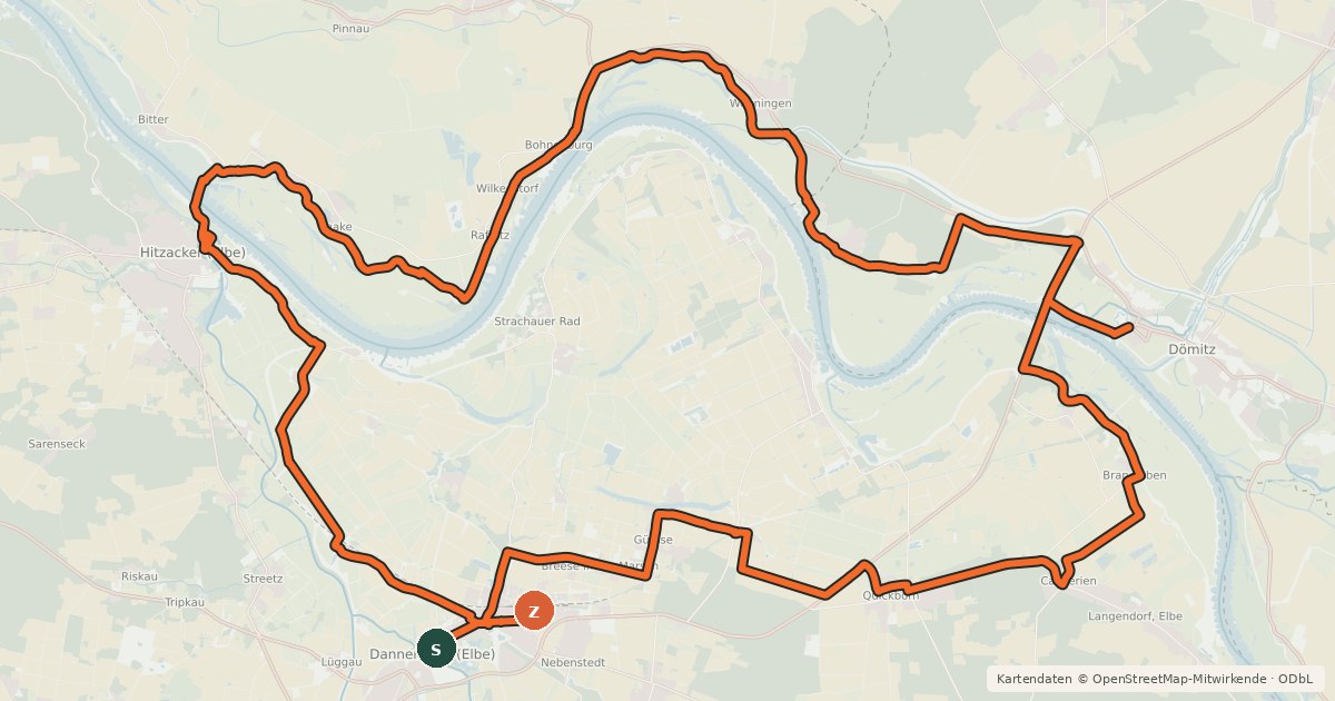 Kartenübersicht der Radroute Stadt-Land-Fluss-Tour