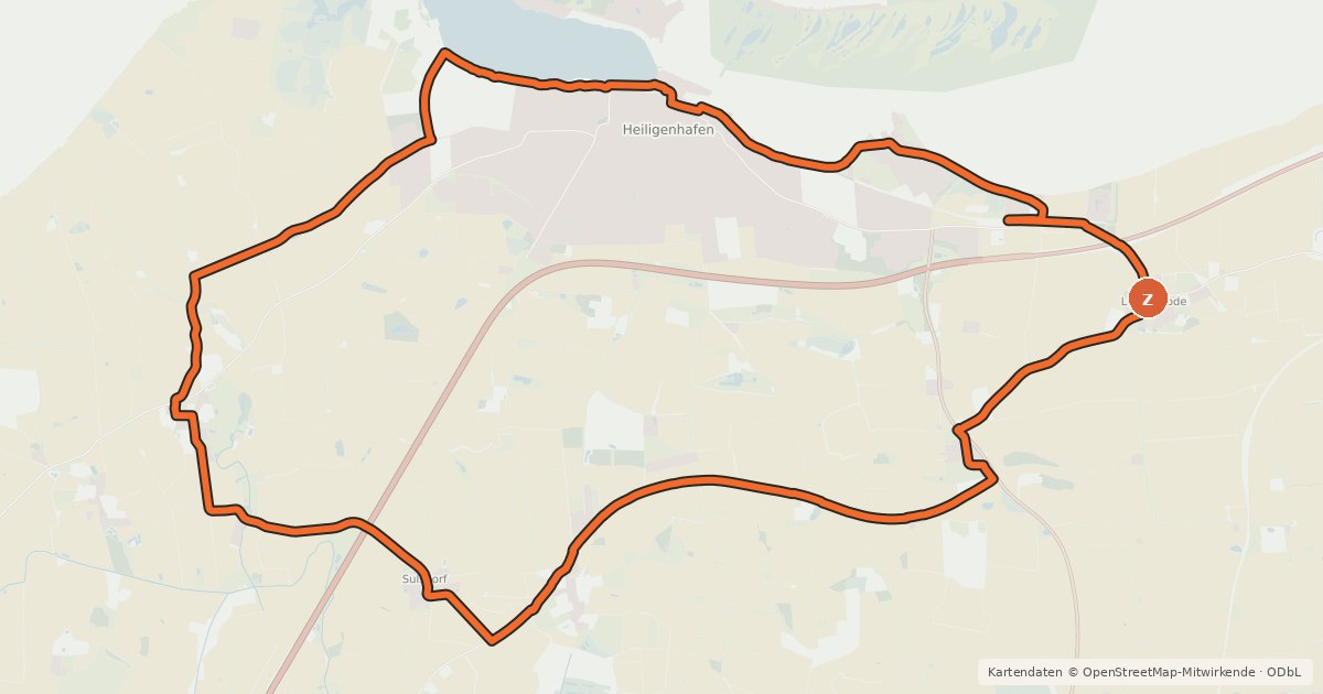 Kartenübersicht der Radroute Stadt-Land-Muss-Tour