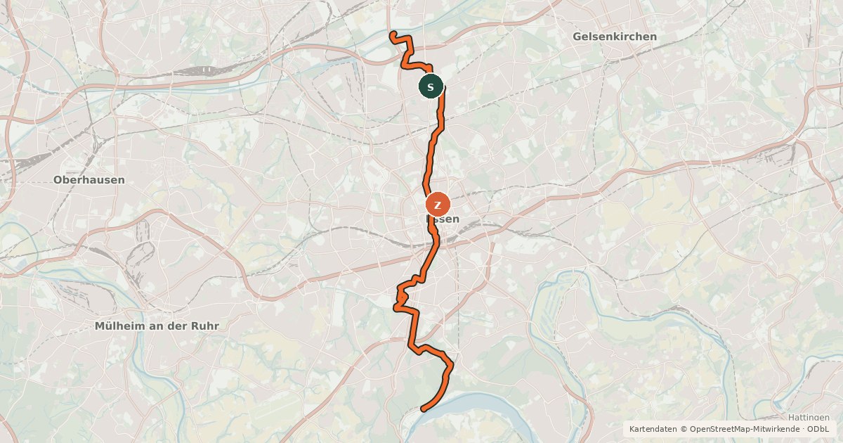 Kartenübersicht der Radroute Stadt Route
