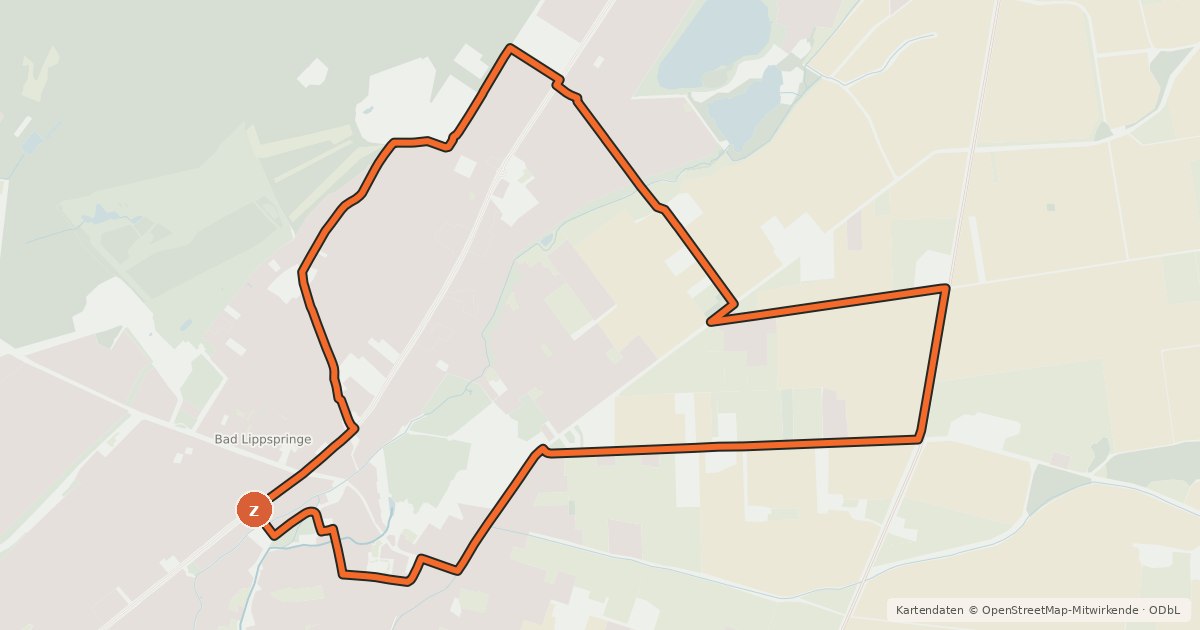 Kartenübersicht der Radroute Stadtroute