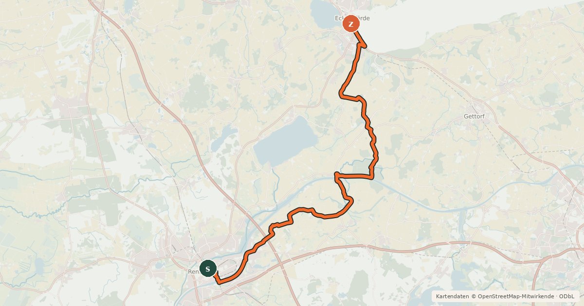 Kartenübersicht der Radroute Städte-Tour