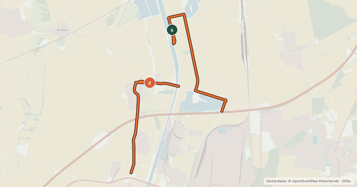 Kartenübersicht der Radroute Stahlroute