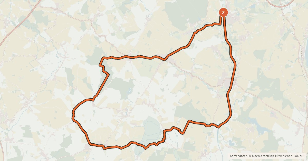 Kartenübersicht der Radroute Stecknitztour
