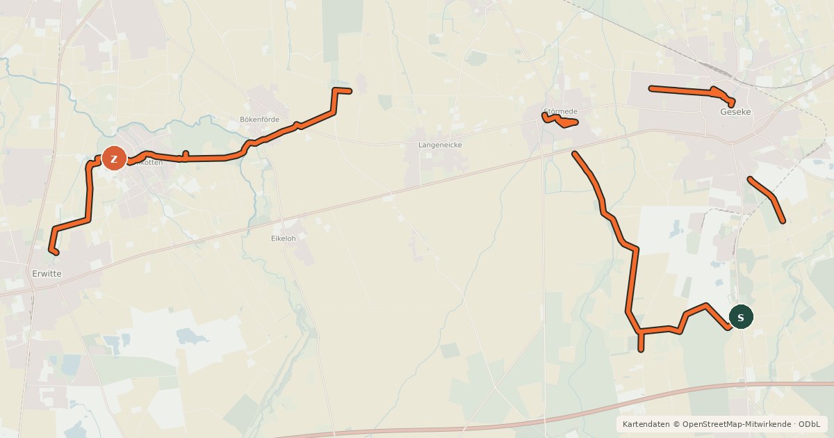 Kartenübersicht der Radroute Steine + Mehr Radweg 3