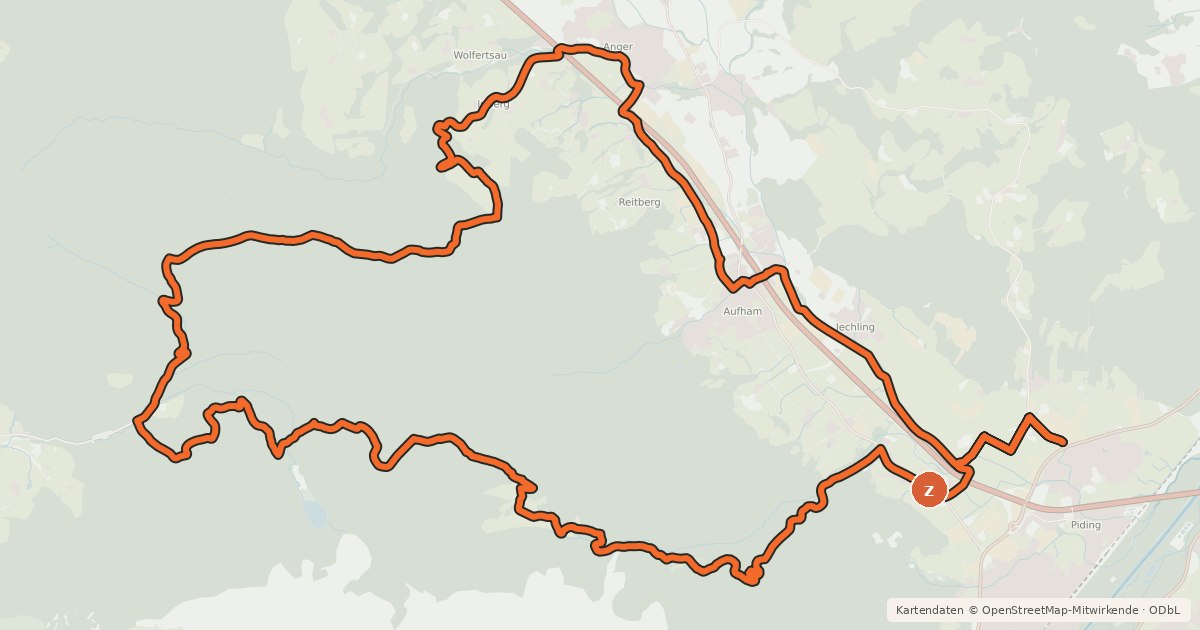 Kartenübersicht der Radroute Steineralm Runde