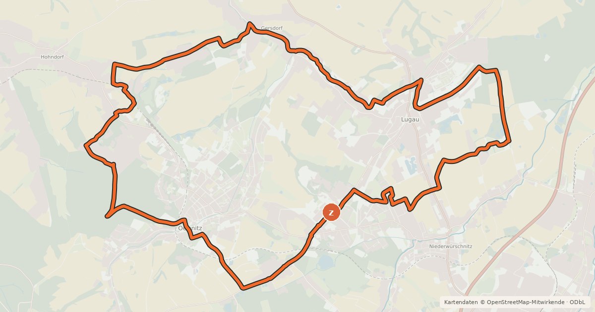 Kartenübersicht der Radroute Steinkohlenweg Rad