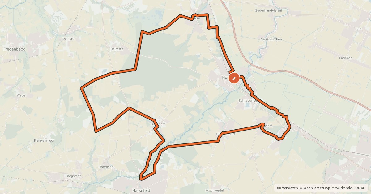 Kartenübersicht der Radroute Steinroute