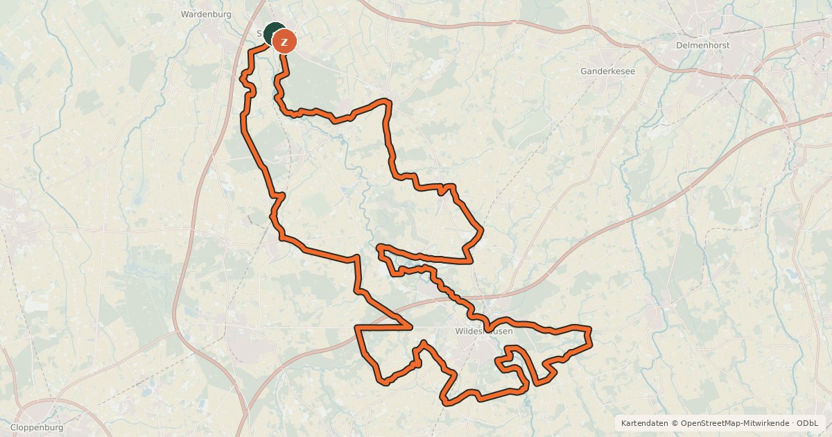Kartenübersicht der Radroute SteinZeitspuren-Tour