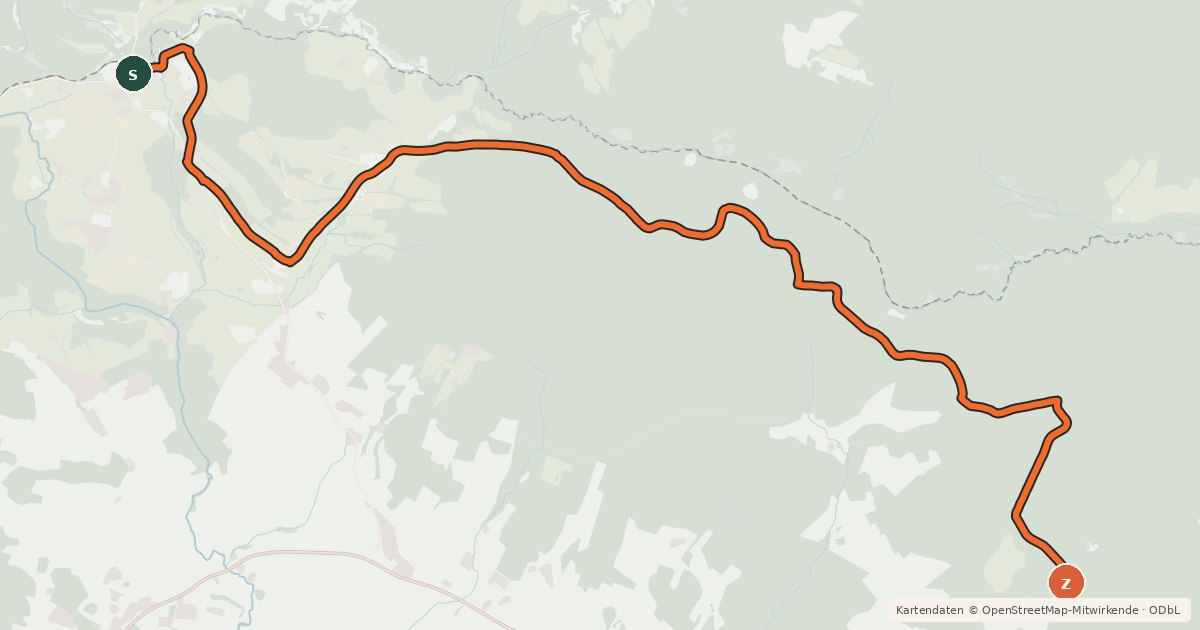 Kartenübersicht der Radroute Sterngartl-Nord - Guglwald Verbindungsweg