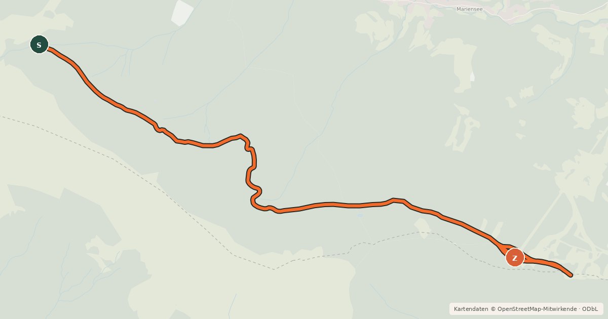 Kartenübersicht der Radroute Stoa Alm Route