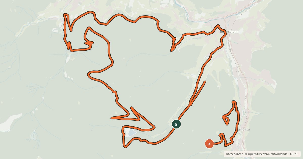 Kartenübersicht der Radroute Stöckerkopf-Tour