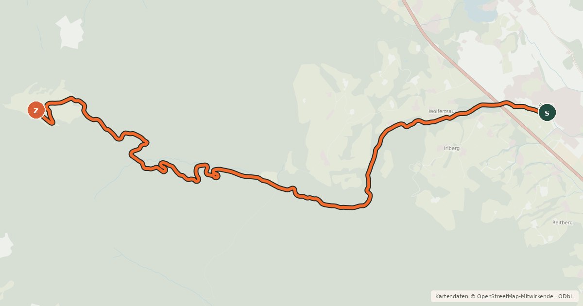 Kartenübersicht der Radroute Stoißer Alm von Anger