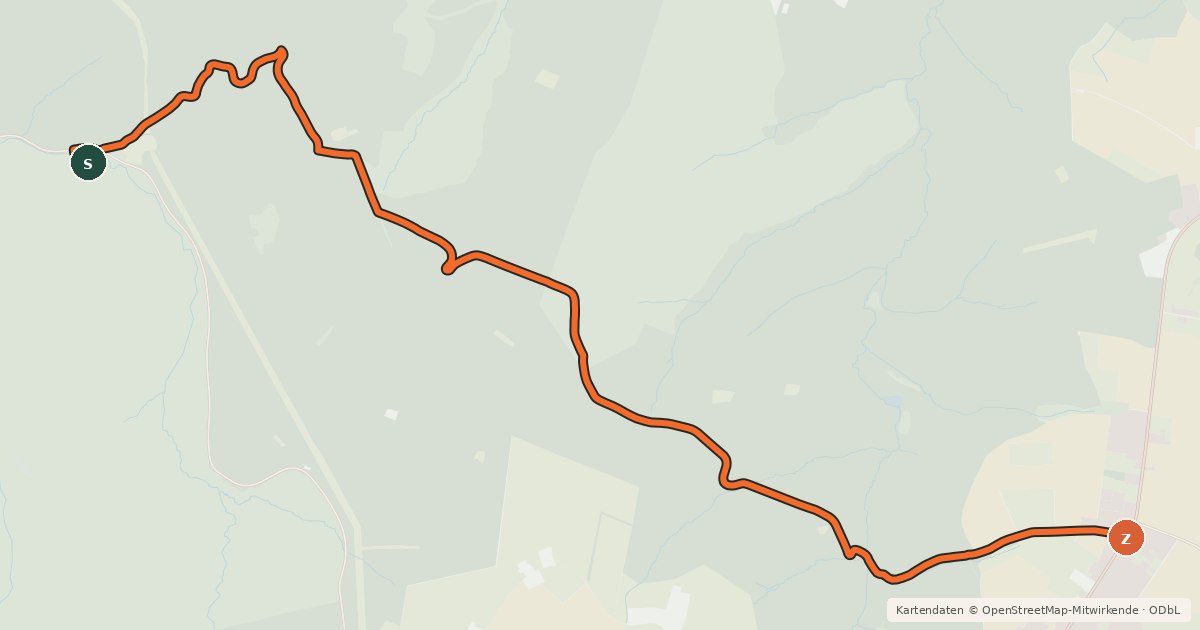 Kartenübersicht der Radroute Stolberg (03) - Hürtgenwald (38)