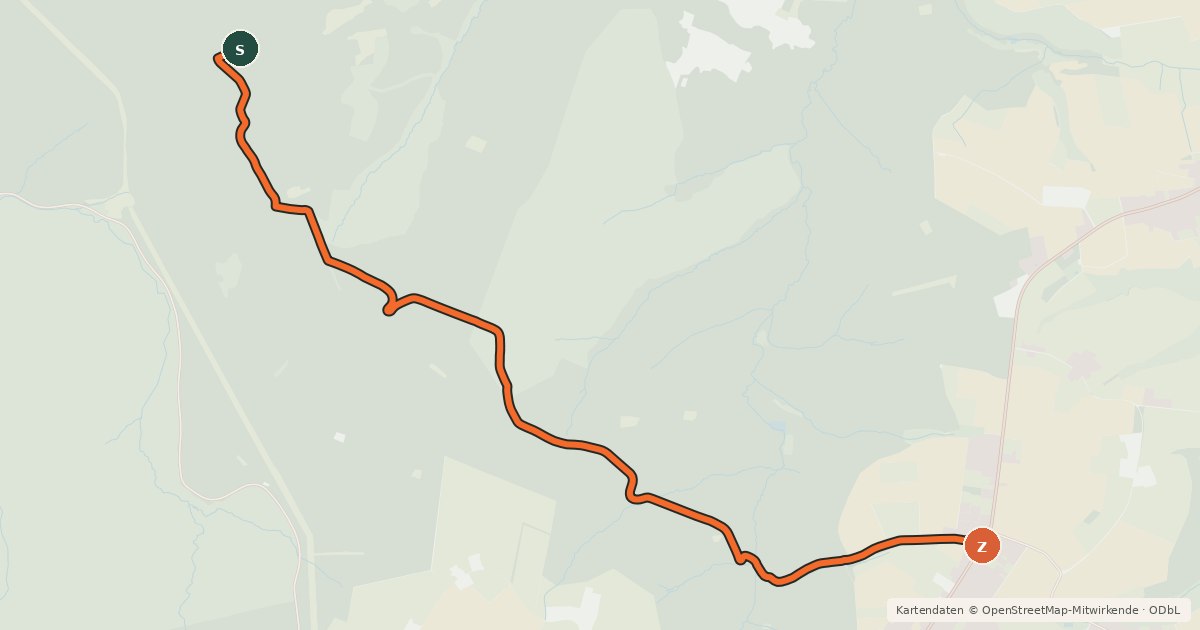 Kartenübersicht der Radroute Stolberg (04) - Hürtgenwald (38)