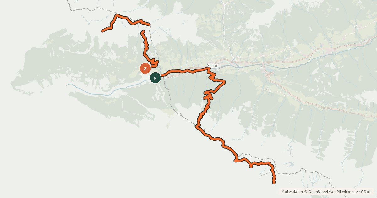 Kartenübersicht der Radroute Stoneman Dolomiti-Bike