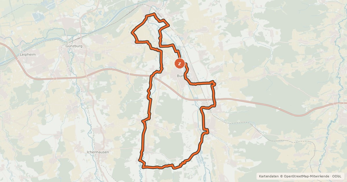 Kartenübersicht der Radroute Storchennest-Tour