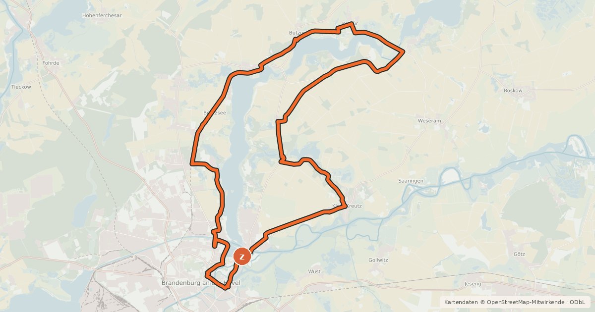 Kartenübersicht der Radroute Storchenradweg