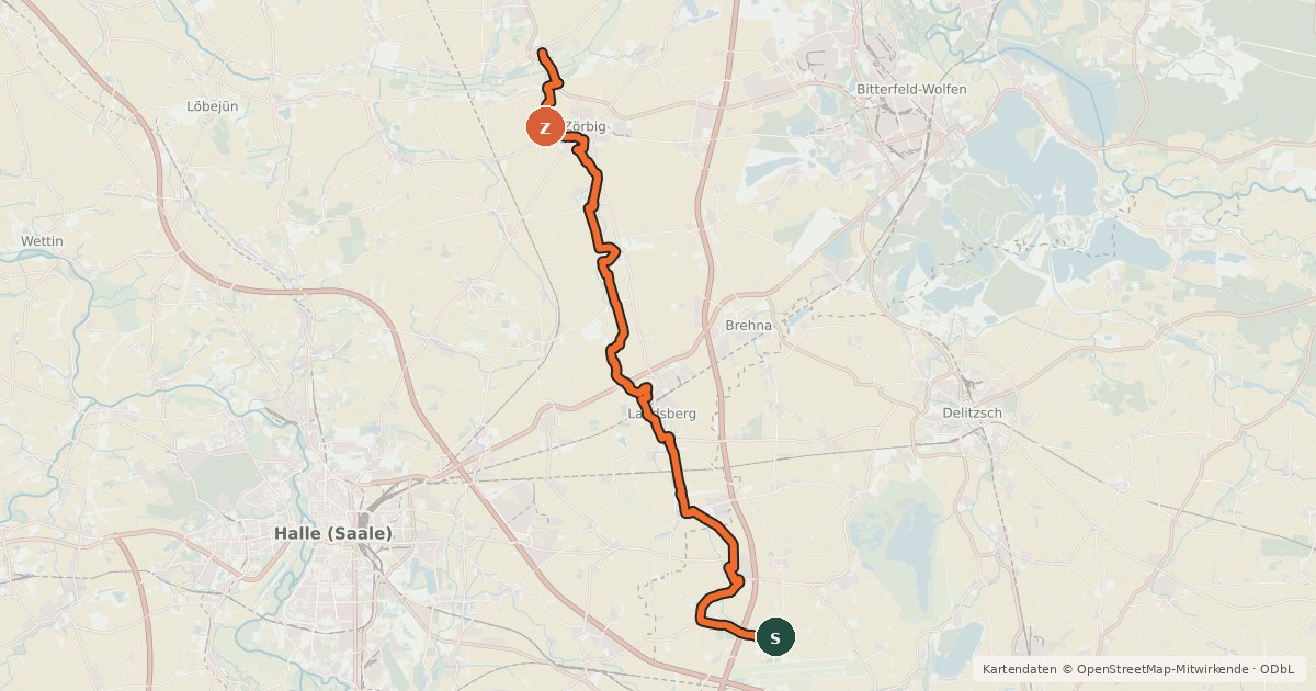 Kartenübersicht der Radroute Strengbach Radweg