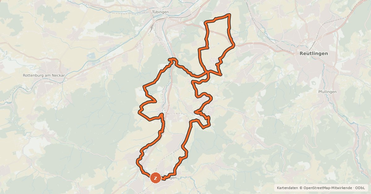 Kartenübersicht der Radroute Streuobst-Tour