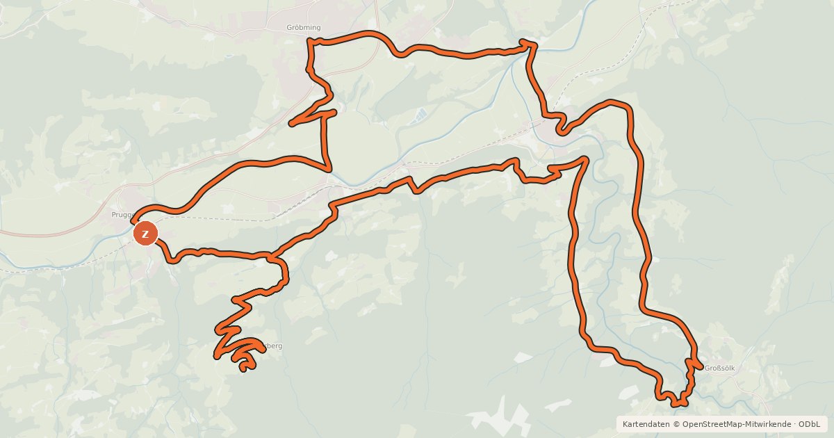 Kartenübersicht der Radroute Strubschlucht Runde