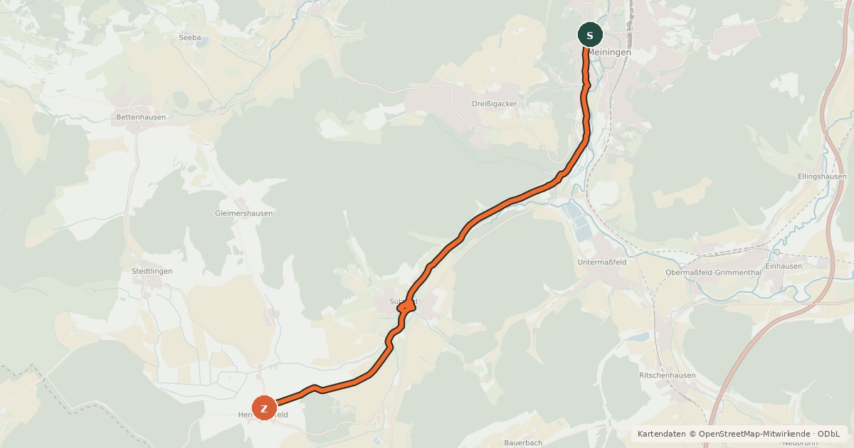 Kartenübersicht der Radroute Sülzetalradweg