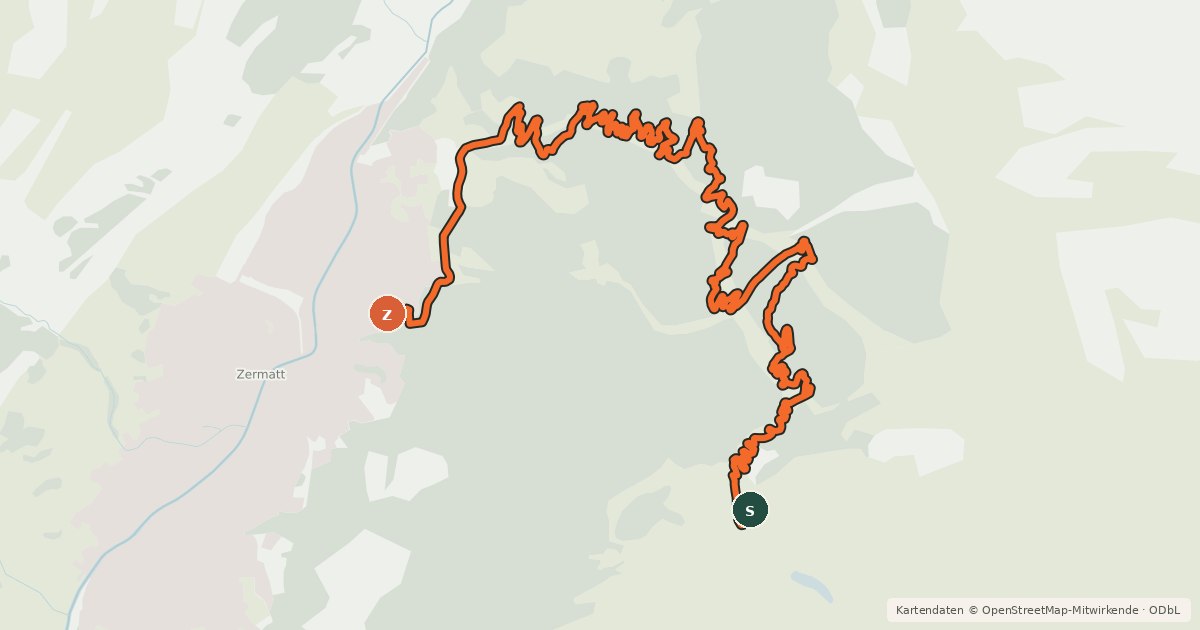 Kartenübersicht der Radroute Sunnegga-Trail