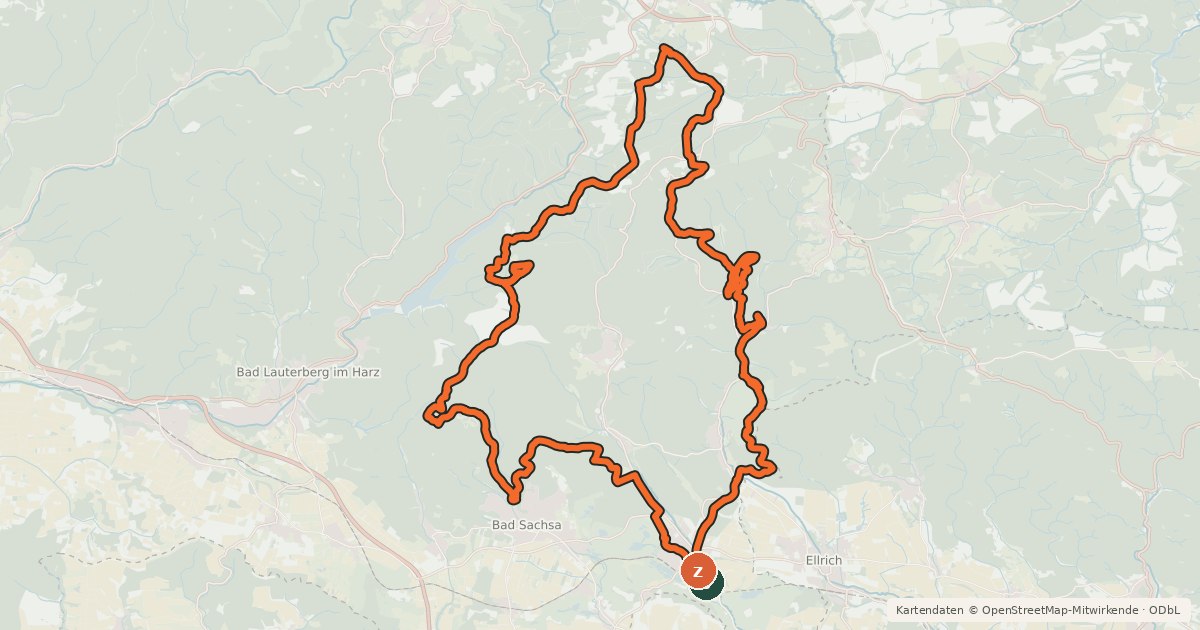 Kartenübersicht der Radroute SW2 (Ravensberger Höhenrausch)
