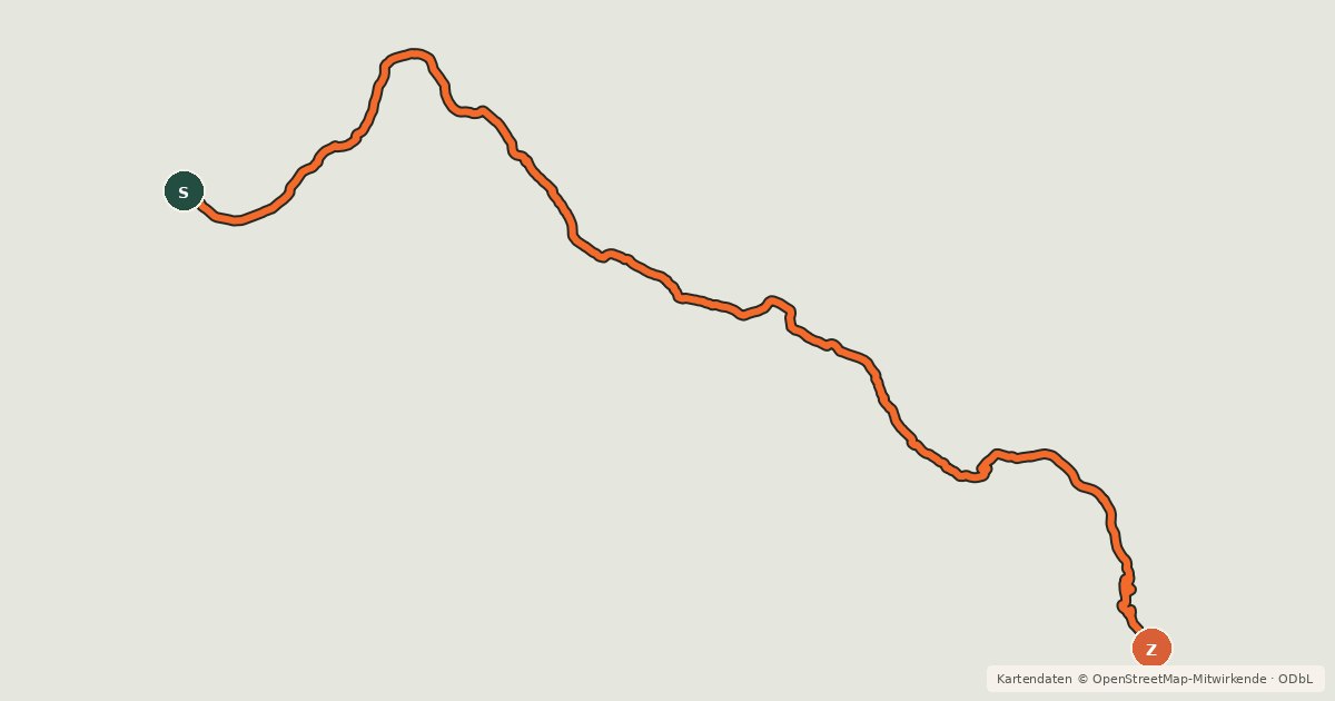 Kartenübersicht der Radroute Tangse to Pangong Tso