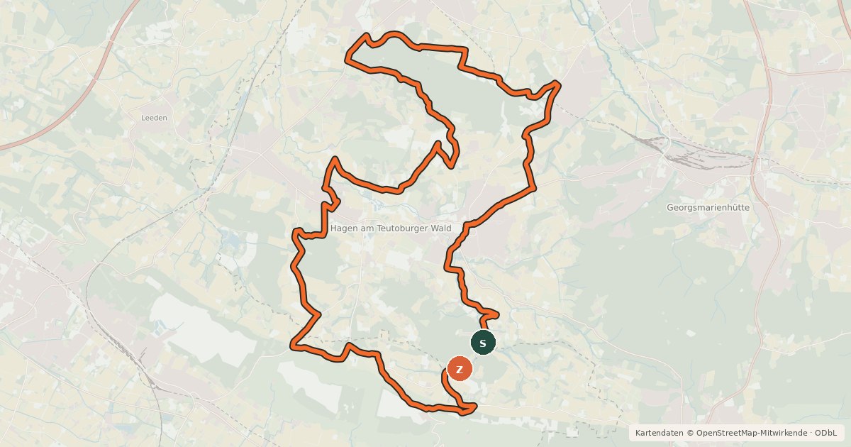 Kartenübersicht der Radroute TERRA.trail 12 - Am Seil und auf der Schiene